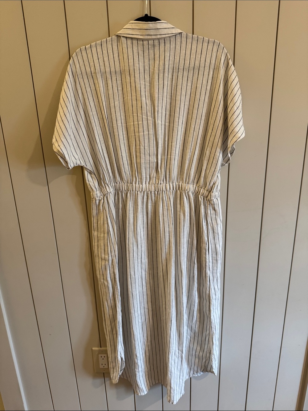 A New Day Striped Button-Front Linen Blend Dress - Picture 5 of 6